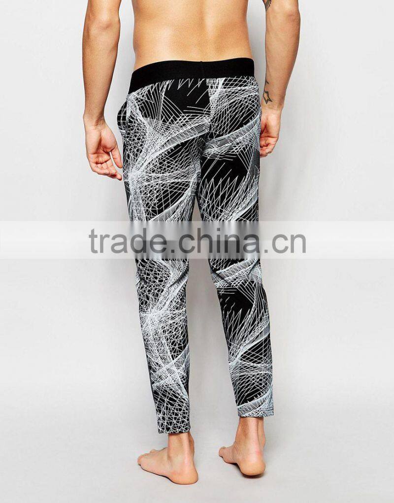 Mens loungewear tracksuit bottoms with geo print for sale