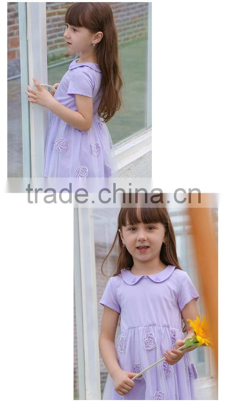 OEM 2017 Summer Baby Princess Party Knitted Dress For Baby Girl Summer Dress T16313