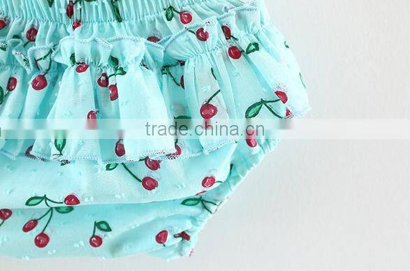 Baby Organic Clothing Cherry Sets Vintage Clothing Wholesale Bow On Shoulder Outfit