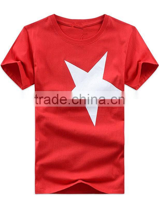 Custom star design printing cheap t-shirt made in China