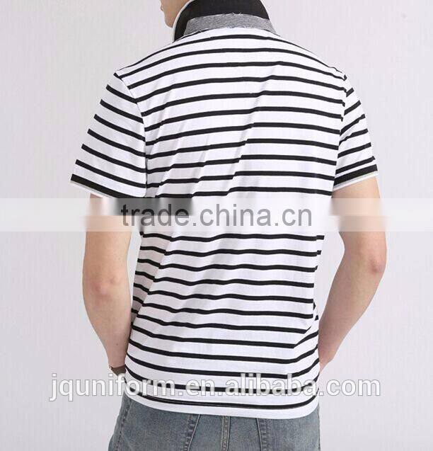 custom hot selling lowest price plain casual black and white stripe mem's t-shirt wholesale for sale