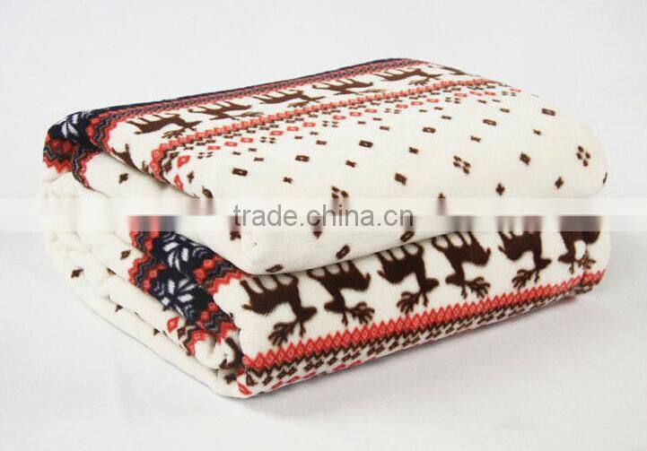 Christmas Decor Moose Pattern Printed sherpa Blankets
