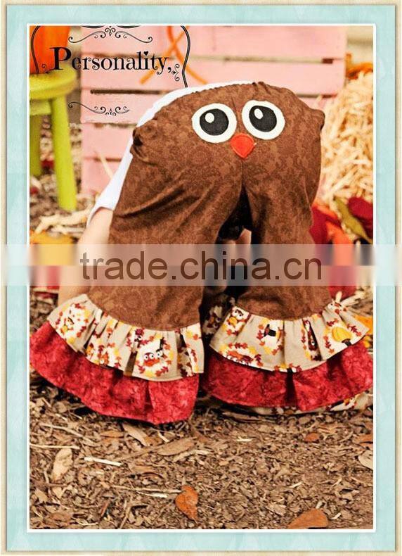 Girls Appliqued Thanksgiving Yi wu wholesale Children Girls 3 Layers Bottom Long compression p Brown kids clothes Wholesale