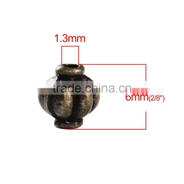 Zinc Based Alloy 3D Spacer Beads Lantern Antique Bronze