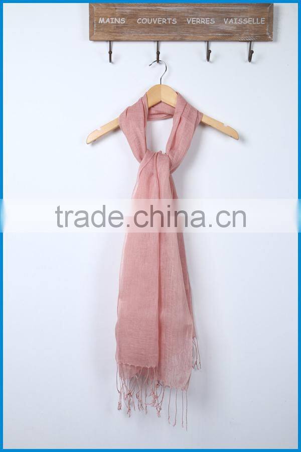 High quality solid colour lady's fashionable linen scarf