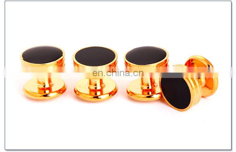 Round enamel cufflinks and studs sets metal studs for clothing