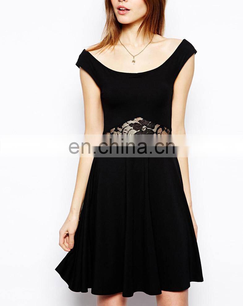 CHEFON Lace insert skater tall dresses