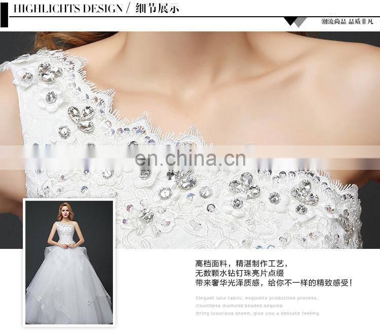 HS1631 2017 China Sexy Real Photos One shoulder Wedding Bridal Dress Vestidos