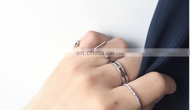 4PCS/Set Punk Handsome Silver Rings for Unisex Knuckle Ring Set