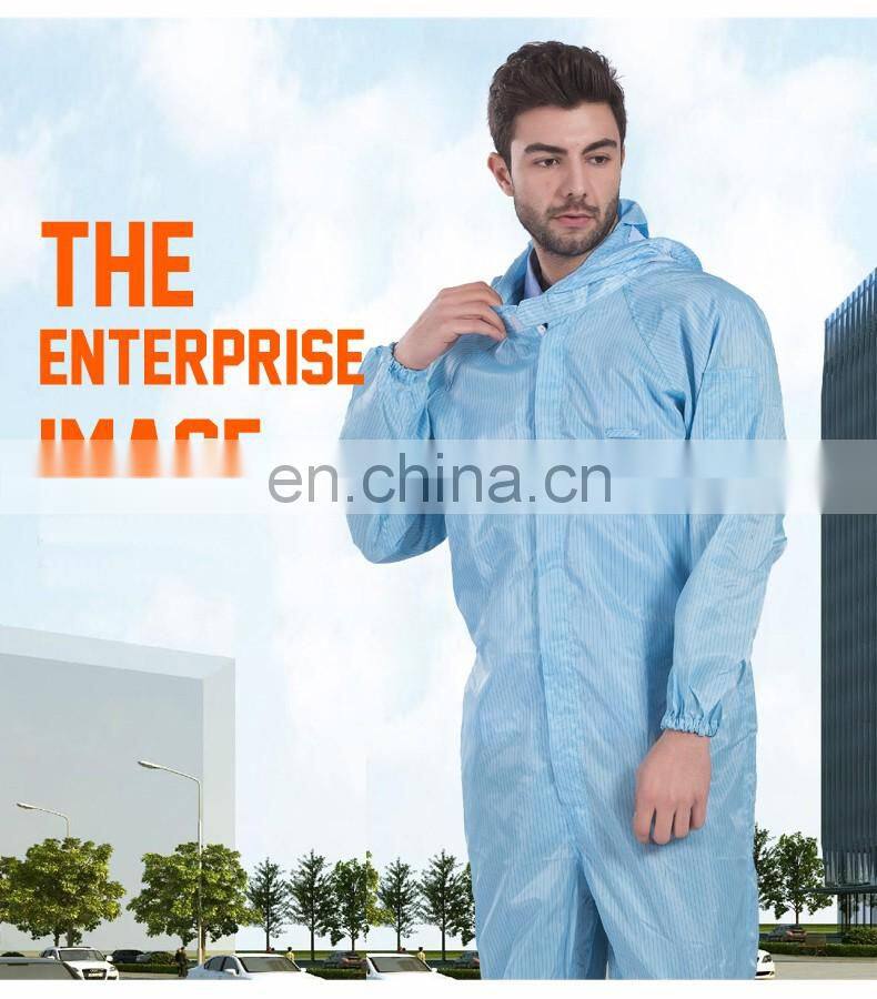 Custom Logo Polyester One-Piece Dust-proof Work Uniform Painted Work Coverall with Hat
