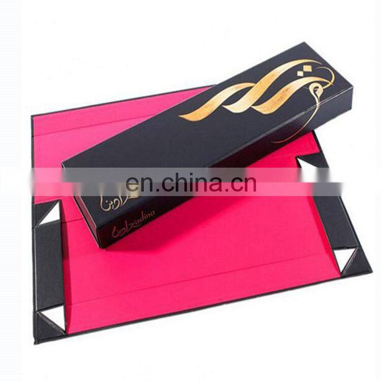 customized shape and size black hardcover paper box with gold hot stamp logo for jewelry packaging