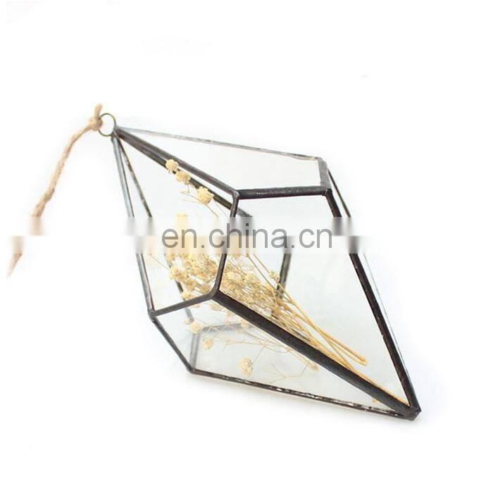 terrarium geometric glass terrarium wholesale rhombus with ring