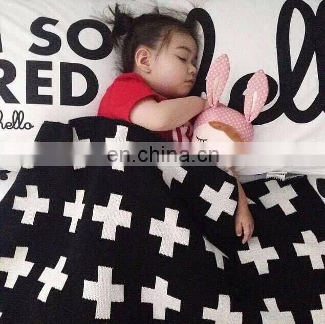 Elinfant Cotton Baby Blanket Soft Knitted Blanket for Kids Breathable Infant Crib Cover