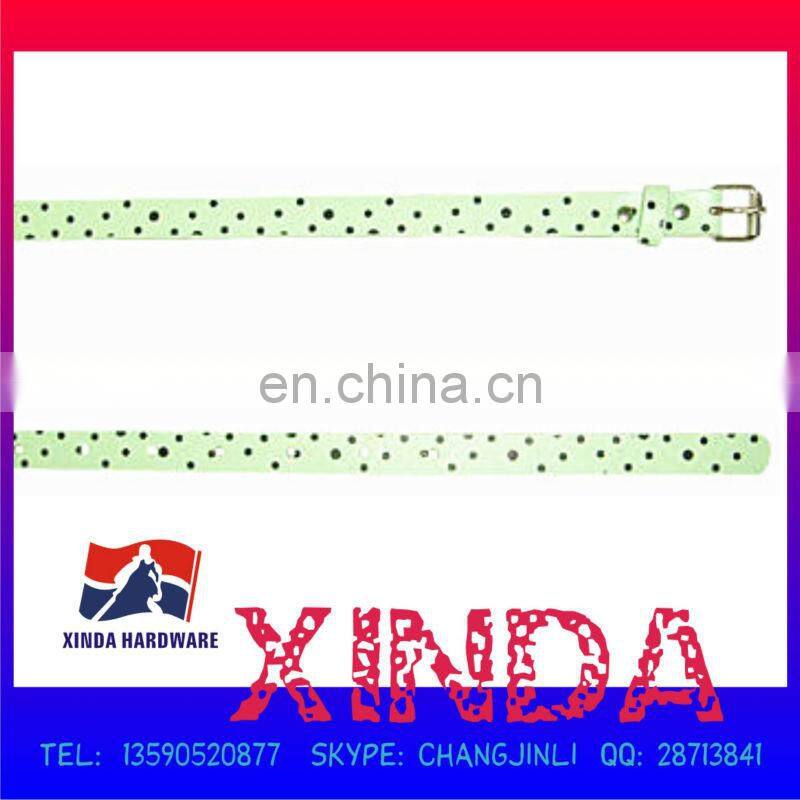Light green dot PU leather belt, 104*3cm, delicate design with superior quality