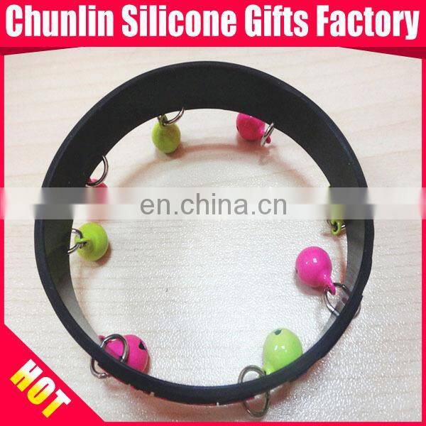 Lovely Silicone Bracelets with Jingle Bell for 2014