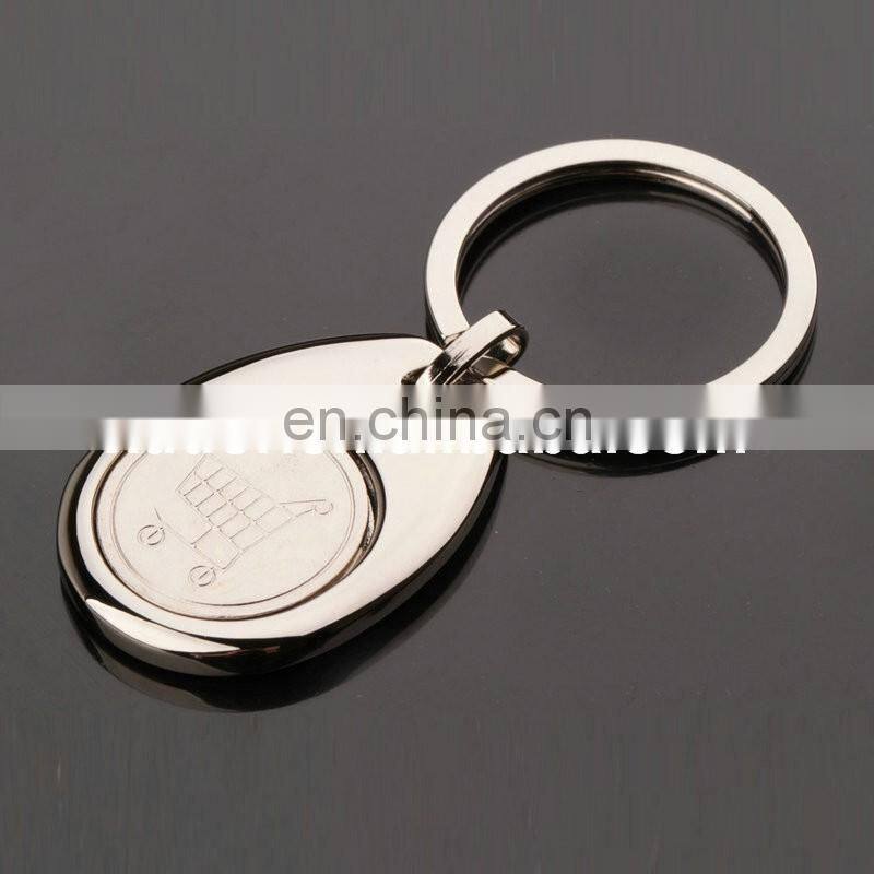 Supermarket metal shopping cart coin holder keychain