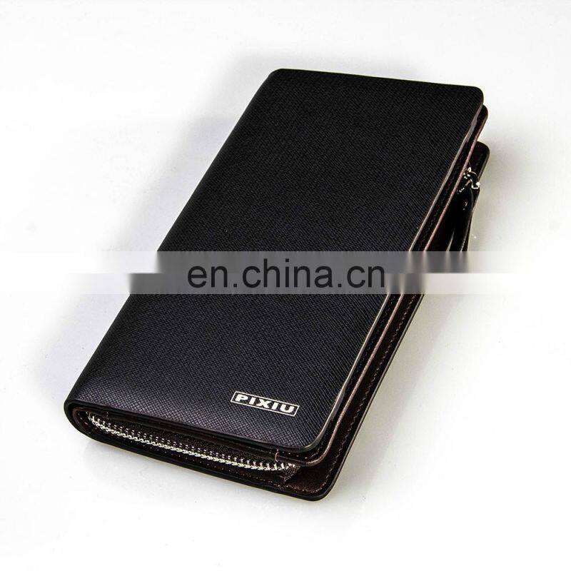 Popular Supplier Excellect Leather Zipper Business Man Long Wallet