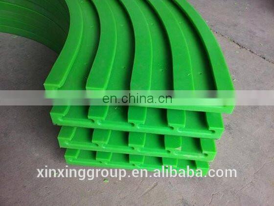 machined UHMWPE products, green color conveyor UHMWPE wear strip, wear resistant UHMWPE strip for conveyor