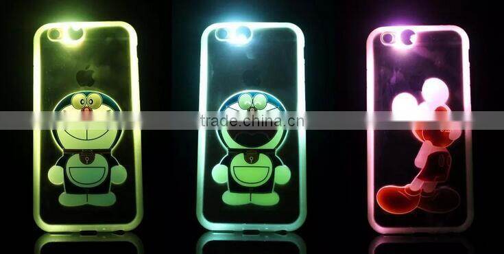 Cartoon luminous protective sleeve, KT cat bells flashing mobile phone shell