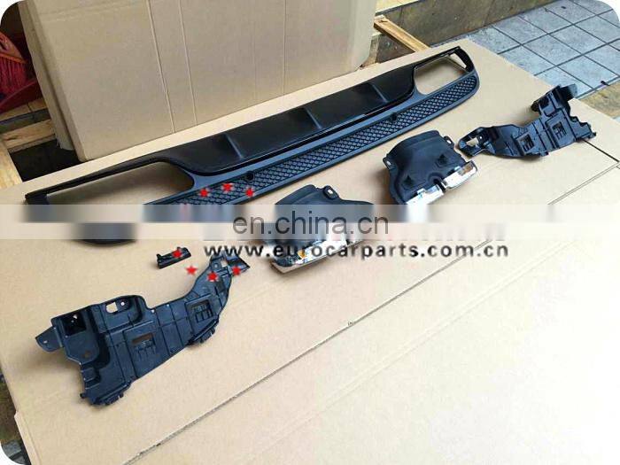 Newest arrival!w205 c63 pp rear diffuser with exhaust tips/muffler fit for c-class w205 c63