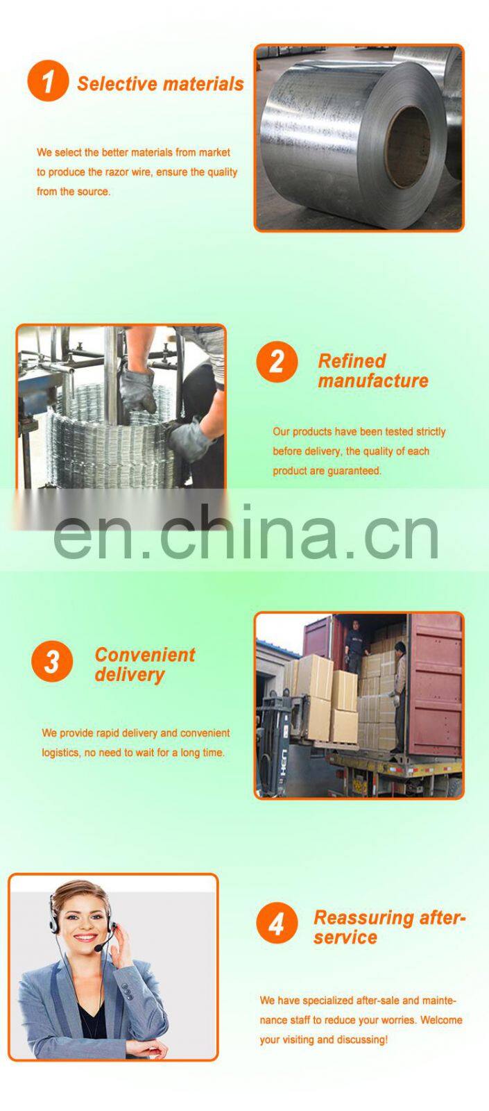 Best selling security wall spikes/ concertina razor barbed wire form China supplier