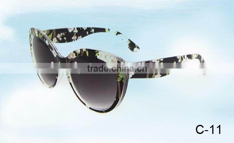 ladies new model flower heat transfer printing frame sunglasses