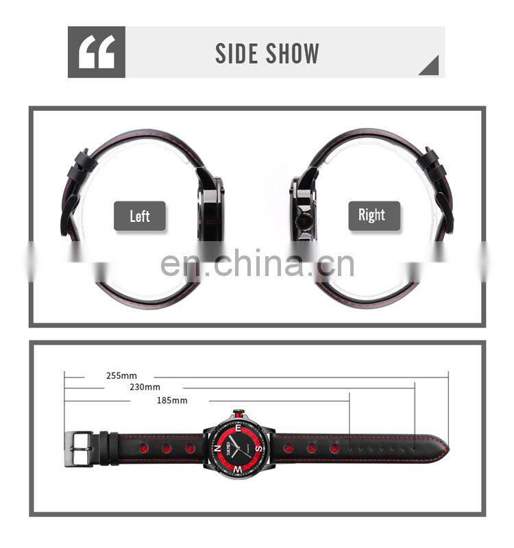 China watch wholesale Skmei 9211 genuine leather watch for men wrist watches luxury brand waterproof 3 ATM