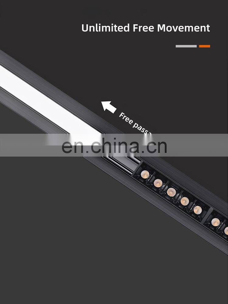 HUAYI Modern Living Room Interior Aluminum Black Magnetic Mounted Grille Light LED Track Light