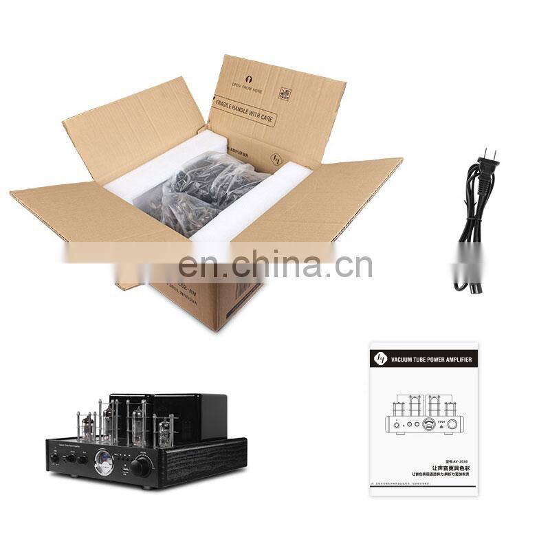 AV-2030 Black/Gold 30Wx2 Headphone Amplifier Vacuum Tube Power Amplifier with DAC VU Meter Fits Home Speakers