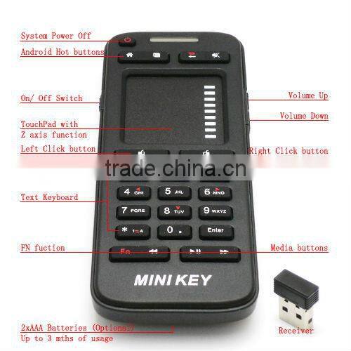 IR-100-RF 2.4G Mini Key Wireless Keyboard With Touchpad Mouse