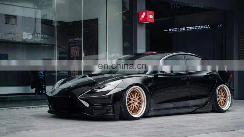 Runde In Stock New Automotive Kit For Tesla Model 3 Upgrade ST Style Body Kit Front Rear Bumper Side Skirts Spoiler