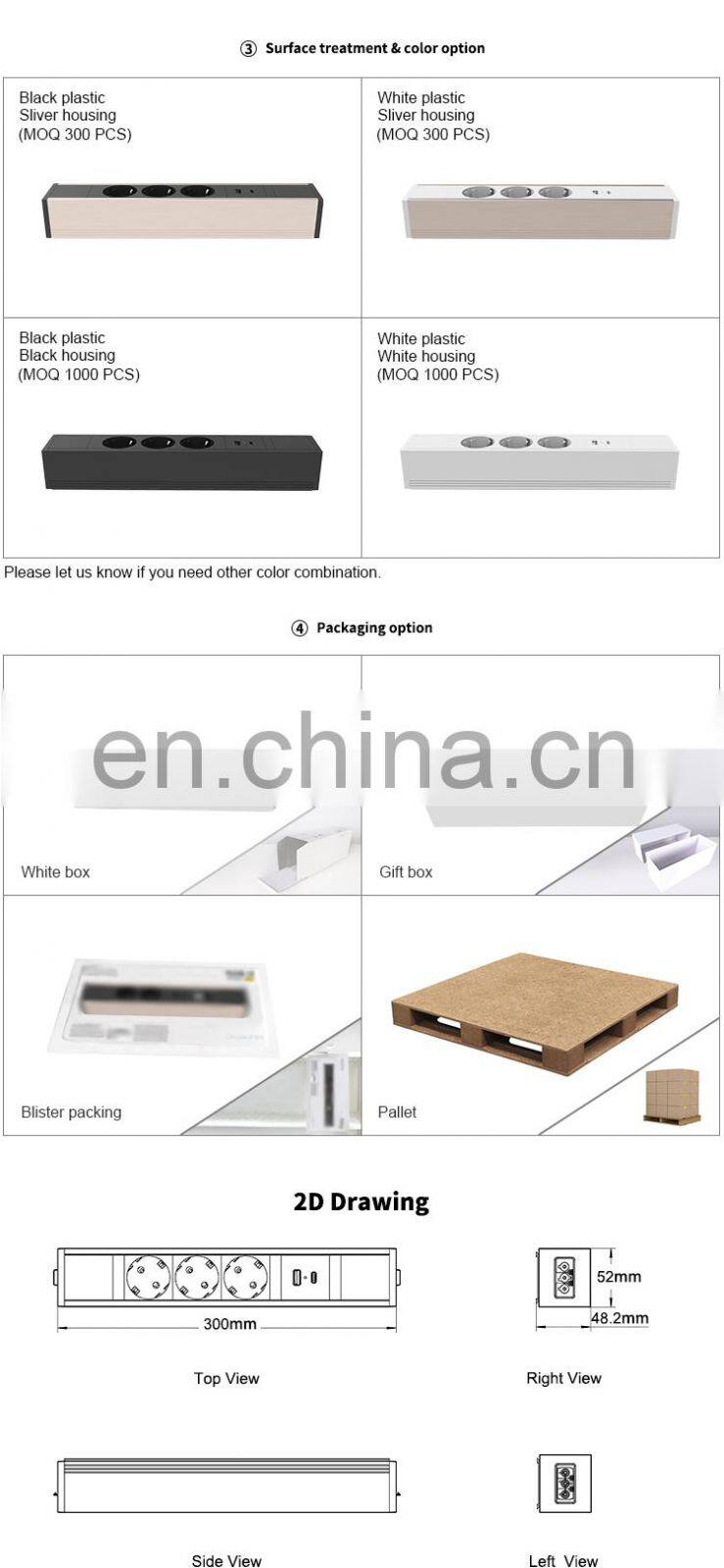Mountable power with USB charger type A C for furniture