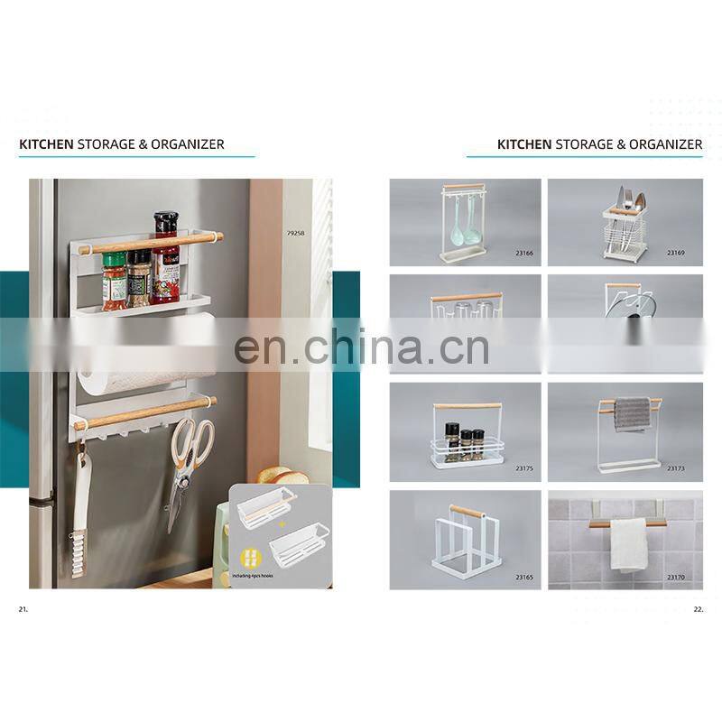 Desk standing type bamboo&metal Spice Rack for Kitchen Diversified Jar Rack Storage Holders