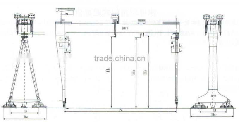 Professional shipyard electric winch type goliath crane