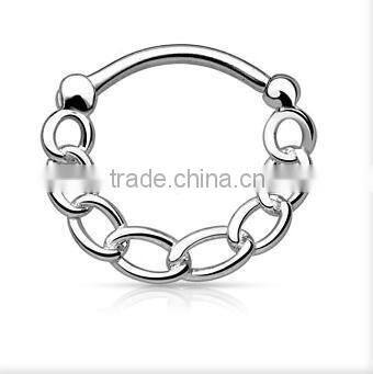 Chain 316L surgical steel septum clicker nose piercing Body Jewelry