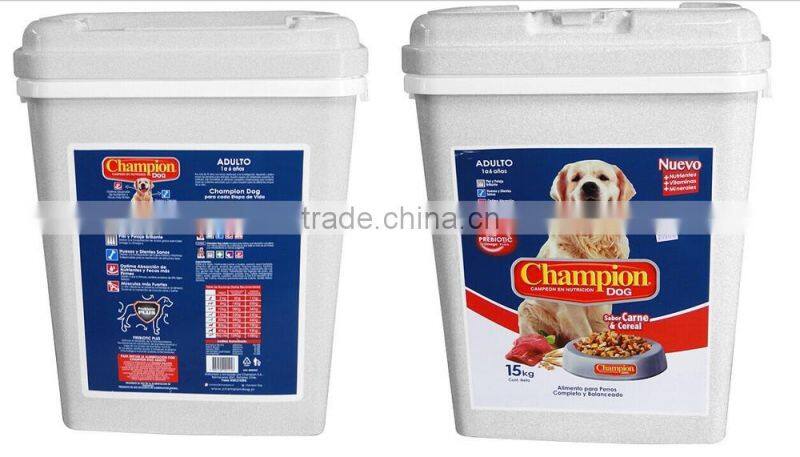 2014 Hot selling 15kgs PP dogs food container with sealing lid