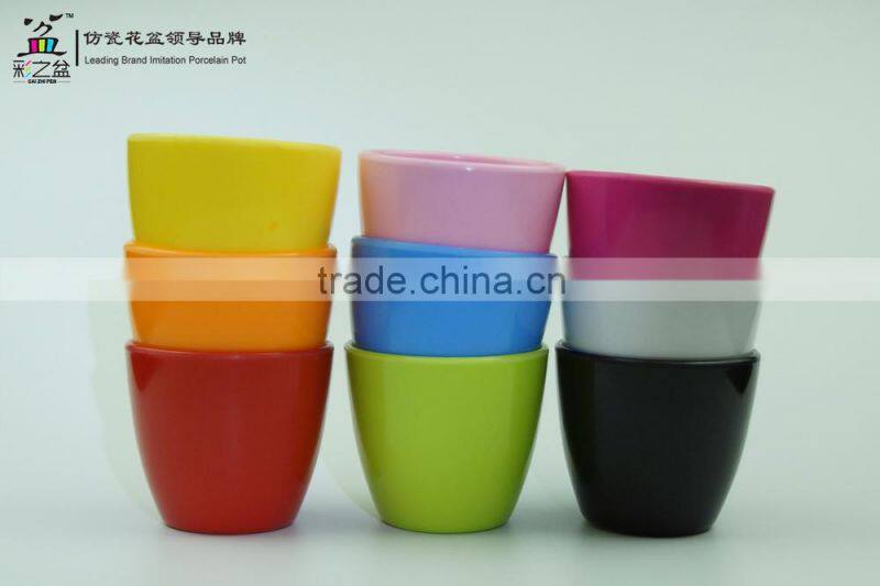 Glazed round melamine flower pot MX1408