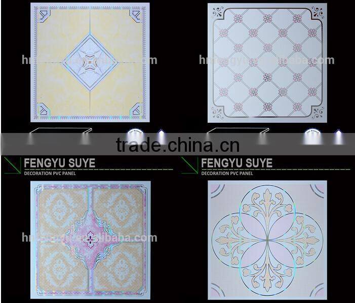 simplicity 595*595 hot stamping pvc drop ceiling tile