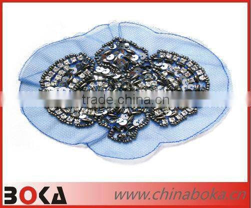 Beaded rhinestones bridal applique