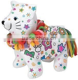 newest educational gift animal painting toy /plush tissue painting box toy