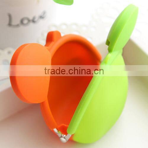2015 Colorful mickey mouse shape silicon rubber coin purses/plastic squeeze coin purse