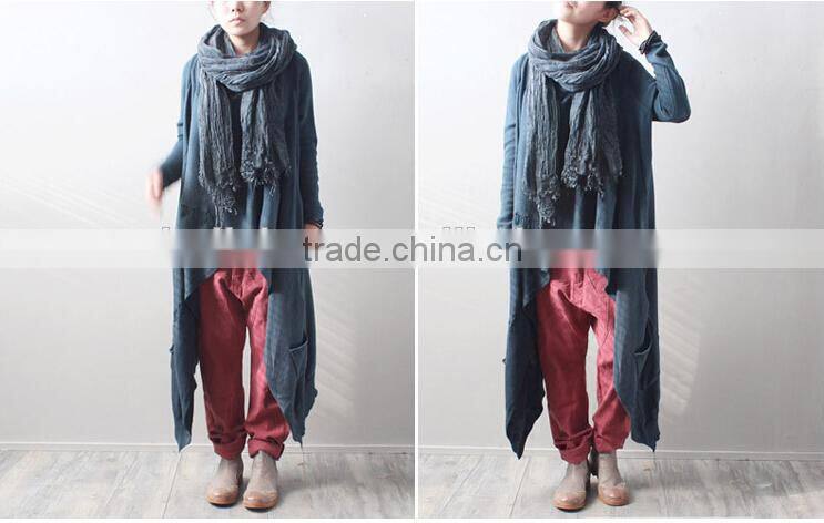 Korea Japan Fashion Ladies Solid Color Blank Plain Goffer Woven Linen Pashmina Shawl Scarf
