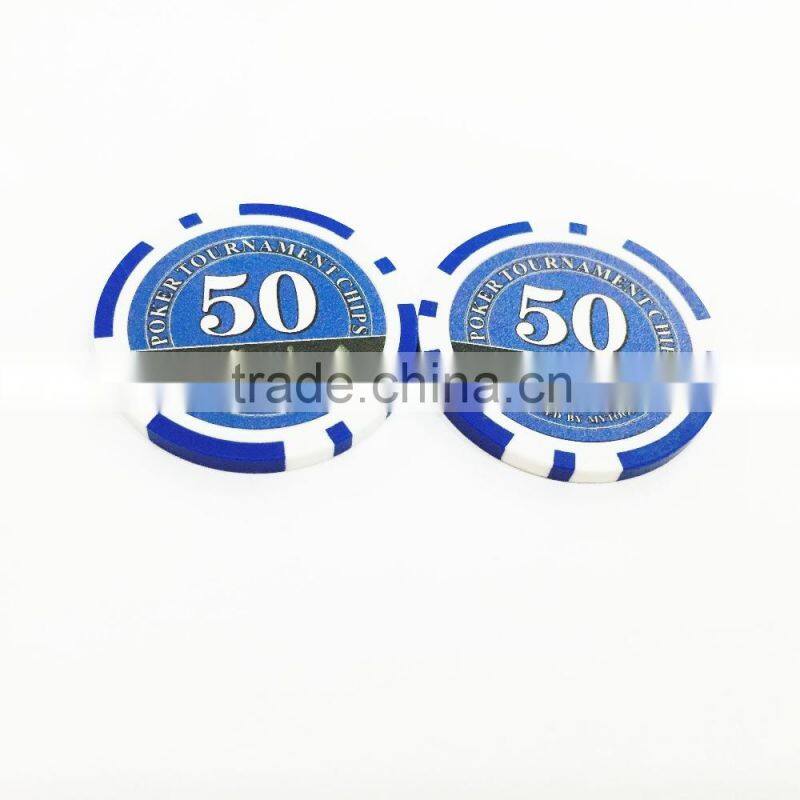 top grade plastic custom sticker poker chips