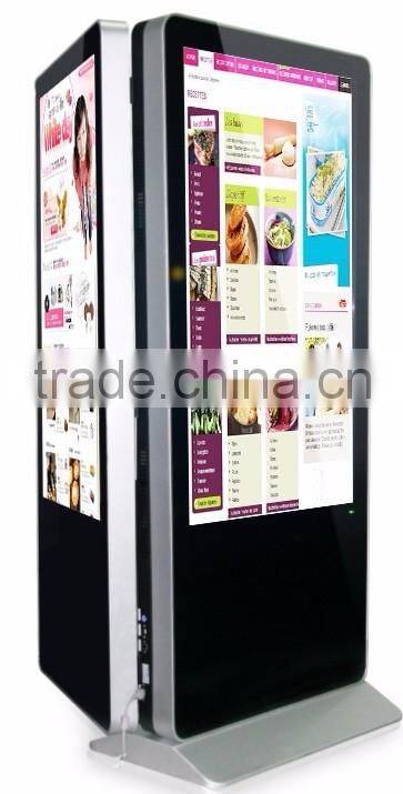 55inch pedestal dual touch screen double sided lcd digital signage display