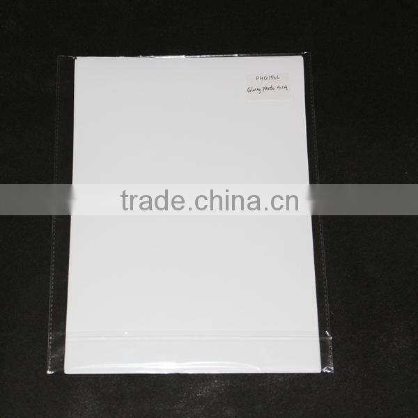 150gsm waterproof adhesive-backed a4 glossy photo paper for dye,pigment ink