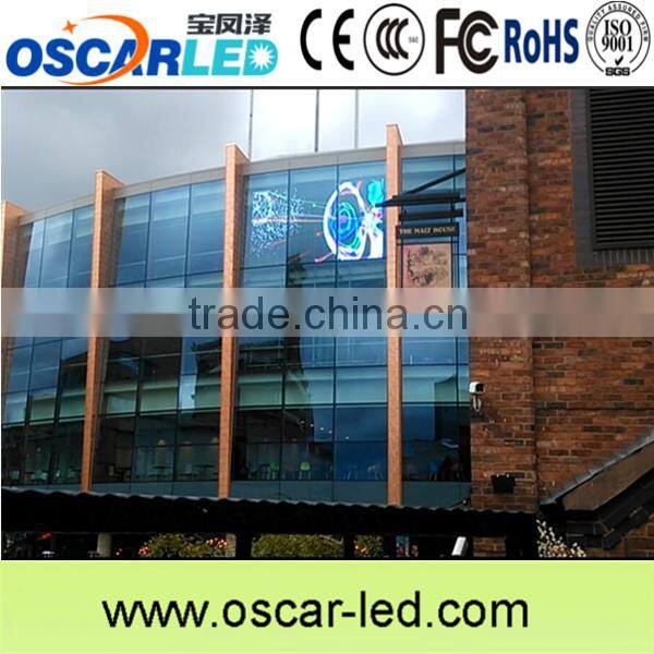 Outoor building wall transparent full color led display