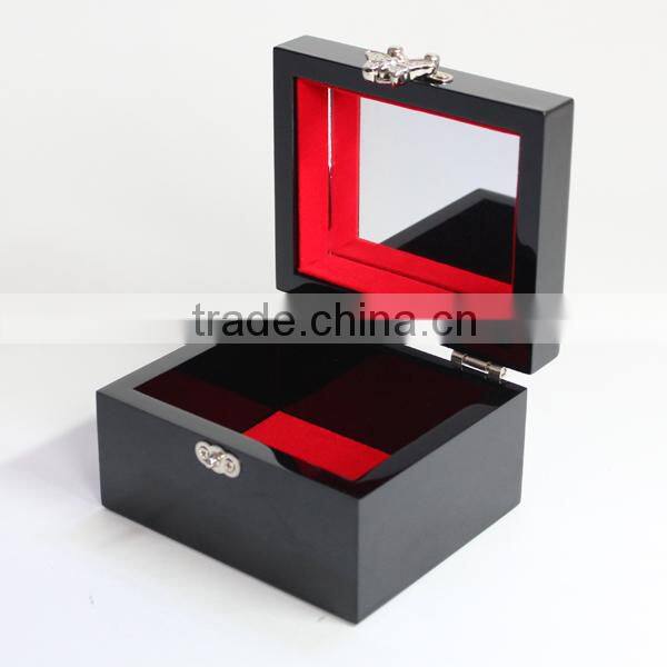 High end wooden pierced earring jewelry box