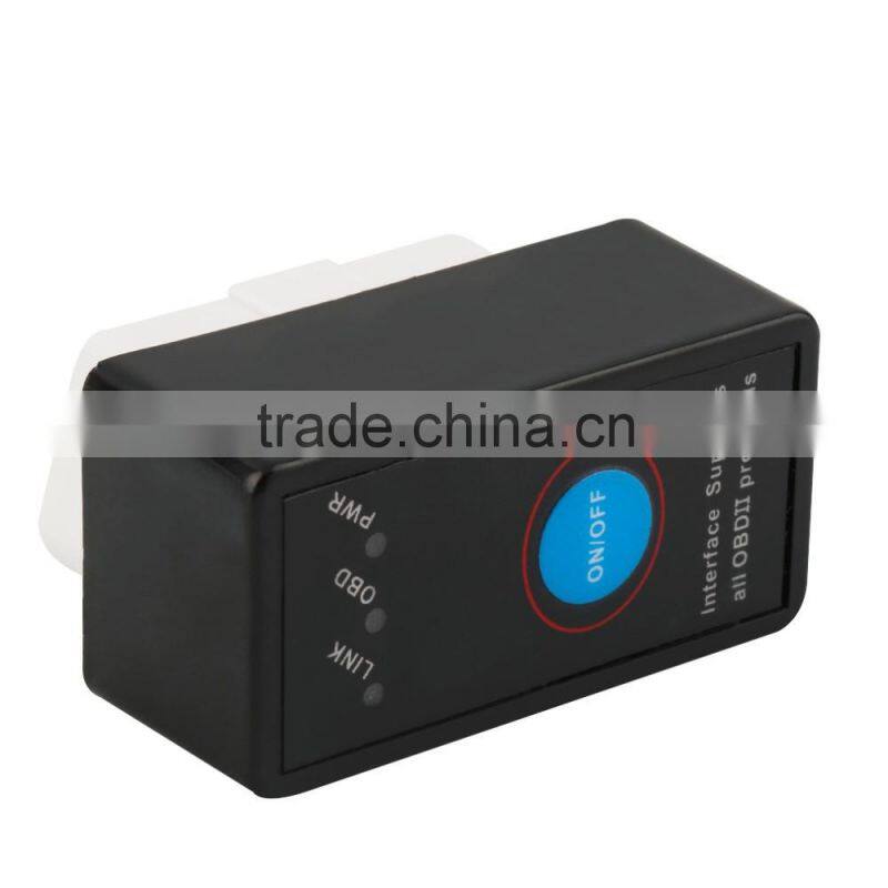 V2.1 MINI ELM327 Bluetooth Power Switch ELM 327 Version OBD2 / OBDII for Android Torque Car Code Scanner FREE SHIPPING