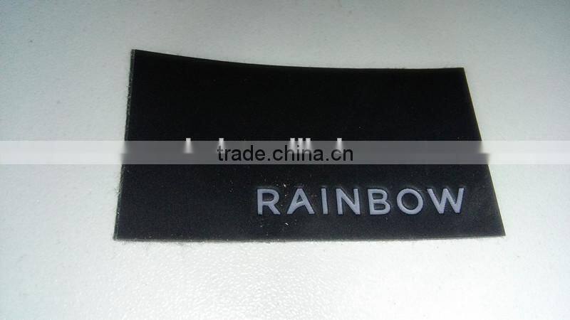 Custom jeans fashion black pu leather patch