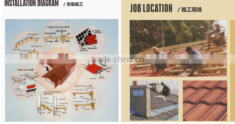 New Roofing Materials Colorful Stone Chip Coated Steel Roof Tile